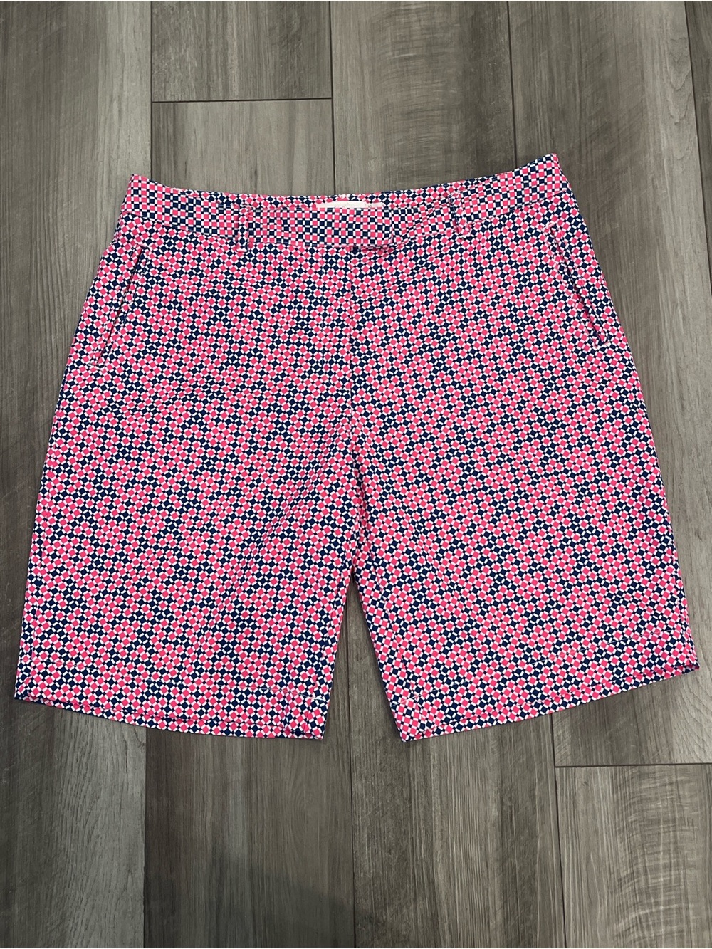 Lady Hagen Pink & Navy Geometric Golf Shorts